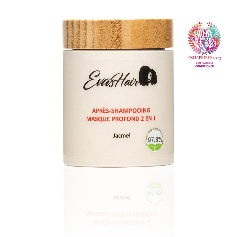 Après shampoing masque 2 en 1 Evashair nourrissant pour cheveux crepus frisés bouclés