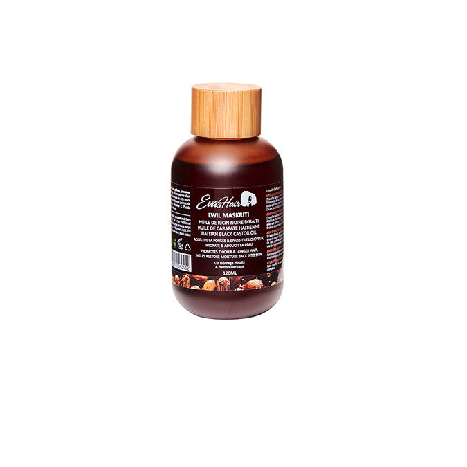 huile re ricin noire d'Haiti lwilmaskreti pousse cheveux ongles barbe et cils