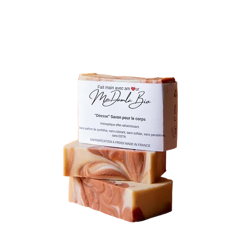 Peeling soap with clays, organic vegetable oils and essential oils -100G-